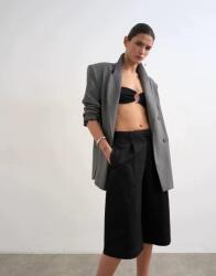 Topshop Fekete Térdig Érő Magas Derekú Rövidnadrág B23__S