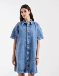 PIECES Kék Mini Ruha Farmer Gallér B23__XL