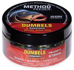  Jaxon Dumbels Duo Color Sinking Method Feeder Banana Vanilla Chocolate (banán-vanília-csoki) 8/10 mm 50 g wafter csali