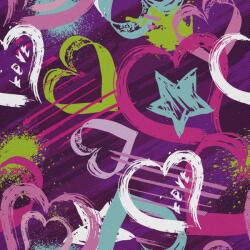 Heko Panels Szövet, Ecsettel festett szívek, Poliészter 100%, 210g/pm, Méret: 100cm x 155cm, DX835 (DX835)