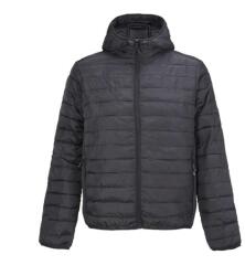 Sol's Férfi steppelt kabát, Sol's Stream Hooded, 280 g/m2, fekete, M (so04444bl-m)