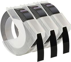 Compatibil Banda compatibila Dymo S0847730, 9mm x 3 m, text alb / fundal negru, 3 buc (S0847730)