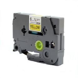Compatibil Banda compatibila Brother TZ-S611/TZe-S611, 6mm x 8m, extr. adh. text negru/fundal galben (TZS611)