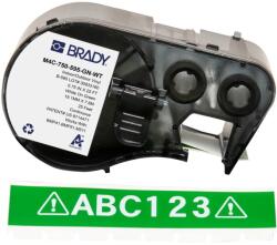 Brady M4C-750-595-GN-WT / 170827, 19.05 mm x 7.62 m, Vinil, imprimare albă / fundal verde (170827)
