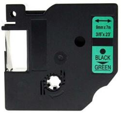 Compatibil Banda compatibila Dymo 40919, S0720740, 9mm x 7m text negru / fundal verde (40919)