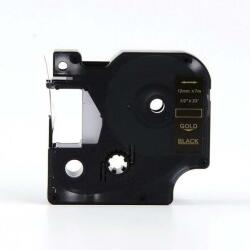 Compatibil Banda compatibila Dymo 40924, 9mm x 7m, text auriu / fundal negru (40924)