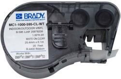 Brady MC1-1000-595-CL-WT / 131607, bandă autoadezivă 25.40 mm x 6.10 m (MC1-1000-595-CL-WT)
