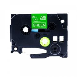 Compatibil Banda compatibila Brother TZ-765 / TZe-765, 36mm x 8m, text alb / fundal verde (tze765)