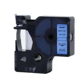 Compatibil Banda compatibila Dymo 43616, 6mm x 7m, text negru / fundal albastru (43616)