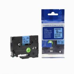 Compatibil Banda compatibila Brother TZ-521 / TZe-521, 9mm x 8m, text negru / fundal albastru (TZe521)
