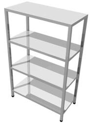 INOXPLÁZA Kft Inoxpláza rozsdamentes állvány - 1000 × 400 mm, 4 fix polccal (RMA10040)