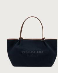Max Mara shopper női pamut WKAGETTO - sötétkék Univerzális méret