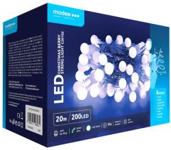 Modee Sir de lumini LED pentru Craciun, plastic, cu adaptor, lumina rece, Modee (DECOL-C20102-MDE)
