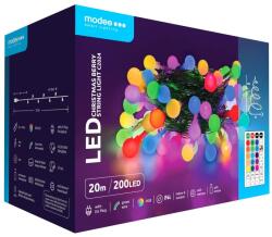Modee Sir de lumini colorate LED pentru Craciun, plastic, cu adaptor, RGB + telecomanda, Modee (DECOL-C2024-MDE)