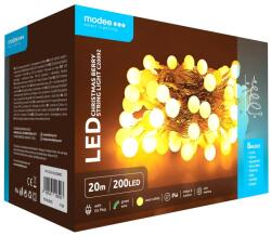 Modee Sir de lumini LED pentru Craciun, plastic, cu adaptor C20092, luminca calda, Modee (DECOL-C20092-MDE)