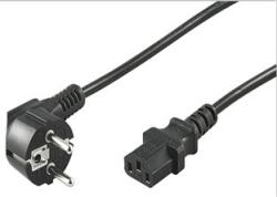 Well Cablu de alimentare calculator Schuko 90 grade tata - CCE 90 grade mama IEC-320-C13, negru, 5m, Well (CABLE-713-5.0-WL)