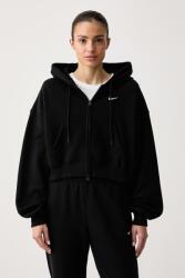 Nike cipzáras melegítőfelső kapucnival női pamuttal Studio Fleece - fekete L