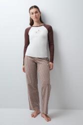 Women'Secret kétrészes pizsama női pamuttal - barna XXL - answear - 15 190 Ft