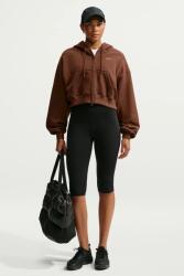 Nike cipzáras melegítőfelső kapucnival női pamuttal Studio Fleece - barna XL - answear - 24 990 Ft