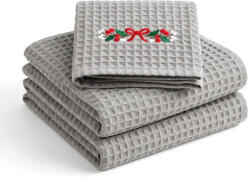 Vlnka Set de 3 prosoape din bumbac tip fagure, gri mărimi așternuturi 50x100 (30-00205-UNI) Prosop