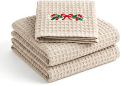Vlnka Set de 3 prosoape din bumbac tip fagure, crem mărimi așternuturi 50x100 (30-00204-UNI) Prosop