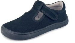Protetika papuci barefoot pentru băieți KIRBY BLACK | încălțăminte școlară pentru copii cu Velcro | pantofi negri din material textil fără suport pentru arc, cu talpă flexibilă - 26