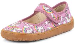 Froddo balerini barefoot din pânză pentru fete CANVAS BALETTY WHITE/PINK G1700437 -3 | Încălțăminte sănătoasă de vară pentru fete. Croială ergonomică și talpă flexibilă. - 36