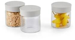Buydeem Set de 3 cutii alimentare, 200 ml, Buydeem, sticla borosilicata, rezistente la temperaturi, gri (CS1001/A2-NG)