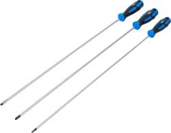 BGS technic Csavarhúzó készlet | extra hosszú | Lapos, Csillag PH, T-profil (Torx) | 3 darabos (74738)