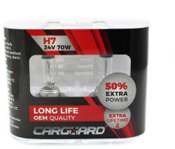 Carguard Set de 2 becuri Halogen 24V - H7, 70W, +50% Intensitate - LONG LIFE - CARGUARD (CG_BHA044)
