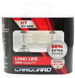 Carguard Set de 2 becuri Halogen H7, 55W, +50% Intensitate - LONG LIFE - CARGUARD (CG_BHA014)