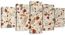 Dovido Tablou 5-piese terrazzo în tonuri calde - 100x50