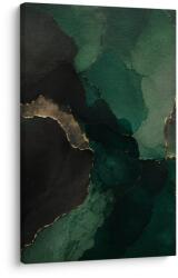 Dovido Tablou abstracție verde cu linii aurii - 80x120