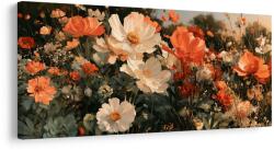 Dovido Tablou flori alb-portocalii la amurg - 120x60