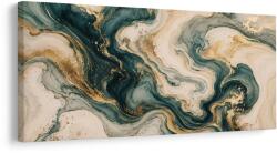 Dovido Tablou abstracție crem cu flux turcoaz - 60x30