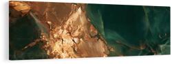 Dovido Tablou textură luxoasă aurie cu turcoaz - 135x45