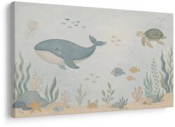 Dovido Tablou balenă și țestoasă în mare - 90x60