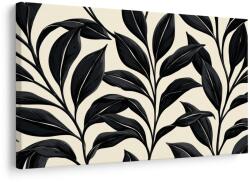 Dovido Tablou frunze negre grafice pe bej - 90x60