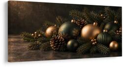 Dovido Tablou ornamente festive pe ramuri de conifere - 100x50
