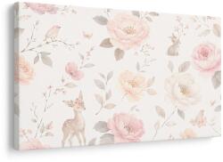 Dovido Tablou flori delicate cu animale de pădure - 90x60