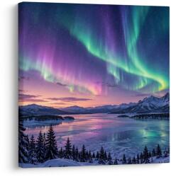 Dovido Tablou peisaj de iarnă sub aurora boreală - 20x20