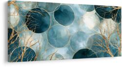 Dovido Tablou cercuri turcoaz cu auriu - 120x60