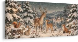 Dovido Tablou familie fermecată în pădurea de iarnă - 120x60