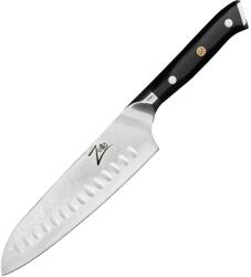 Zelite Seria japoneză Alpha-Royal, cuțit santoku 7, oțel damasc (AR-SANT-AS10) (AR-SANT-AS10)
