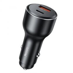 Yesido Y65 încărcător auto, 100W PD, 1x USB-C+1x USB-A, Negru