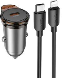 hoco. NZ16 încărcător auto, 30W, 1 x USB-C, Gri - fortunagsm - 23,39 RON