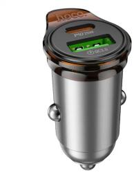 hoco. NZ16A încărcător auto, 43W, USB-C + USB-A, Gri