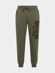 Boxeur des Rues Pantaloni trening iarna barbati Boxeur des Rues, Verde oliv, Logo vertical negru, Bumbac gros, Mărimea XXL
