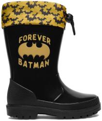 Batman Batman, gyerek csizma szintetikus anyagból Batman logóval és sárga mandzsettával denevér mintával, fekete, 29 EU (5907964282280_29)
