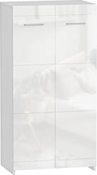 HomCom Dulap pentru Pantofi Lucios, Mobilier Modern cu Rafturi Reglabile pentru Hol, Coridor, Capacitate 10 Perechi, Alb | Aosom Romania (837-690V00WT) Pantofar